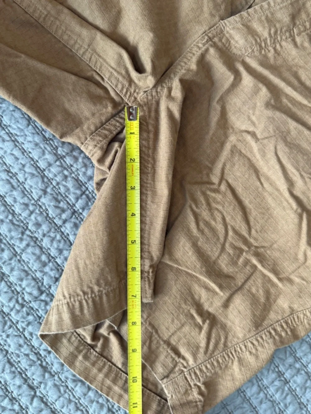 Taylor Stitch Camp Short in Khaki Ripstop.